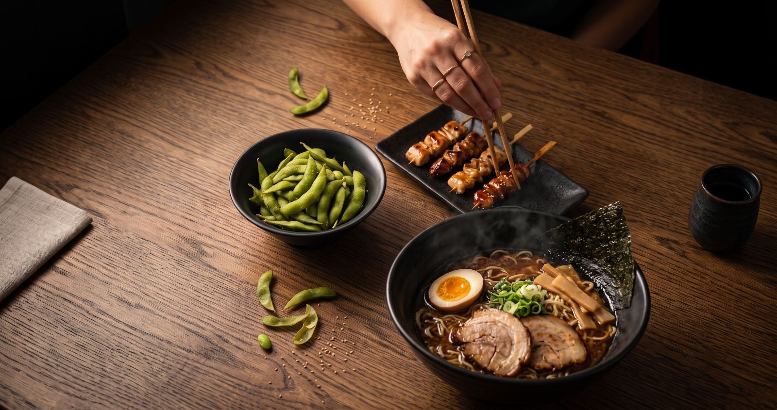 Asian restaurant — Fourier bowls in service