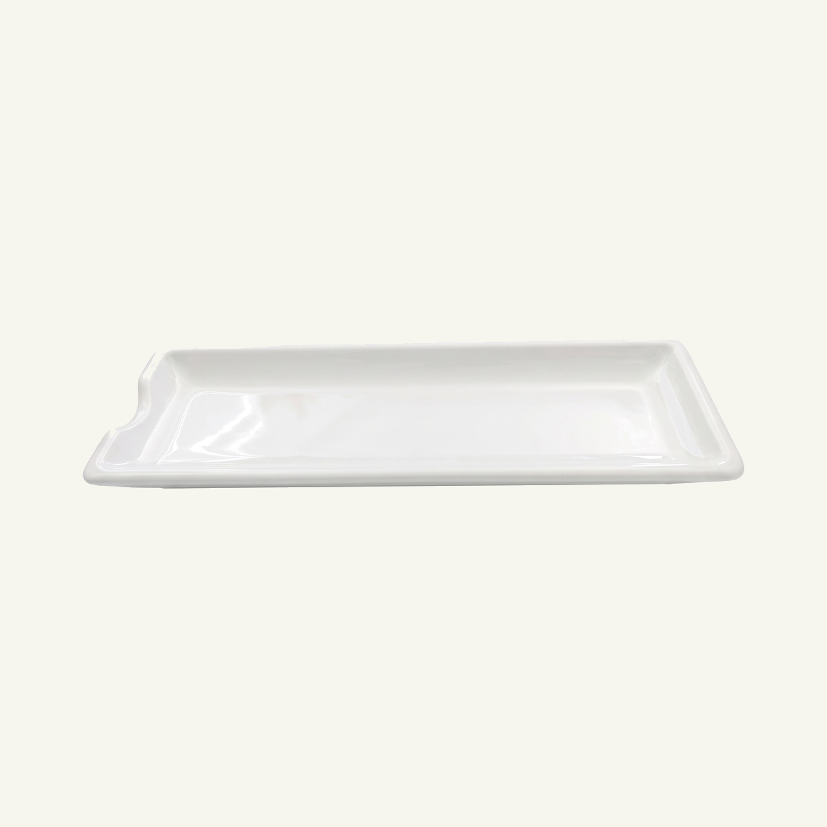 Fourier long notched plate 287 × 104 × 33 mm in white, item code F24401